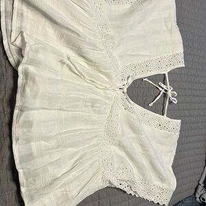 American Eagle Outfitters White Lace Top